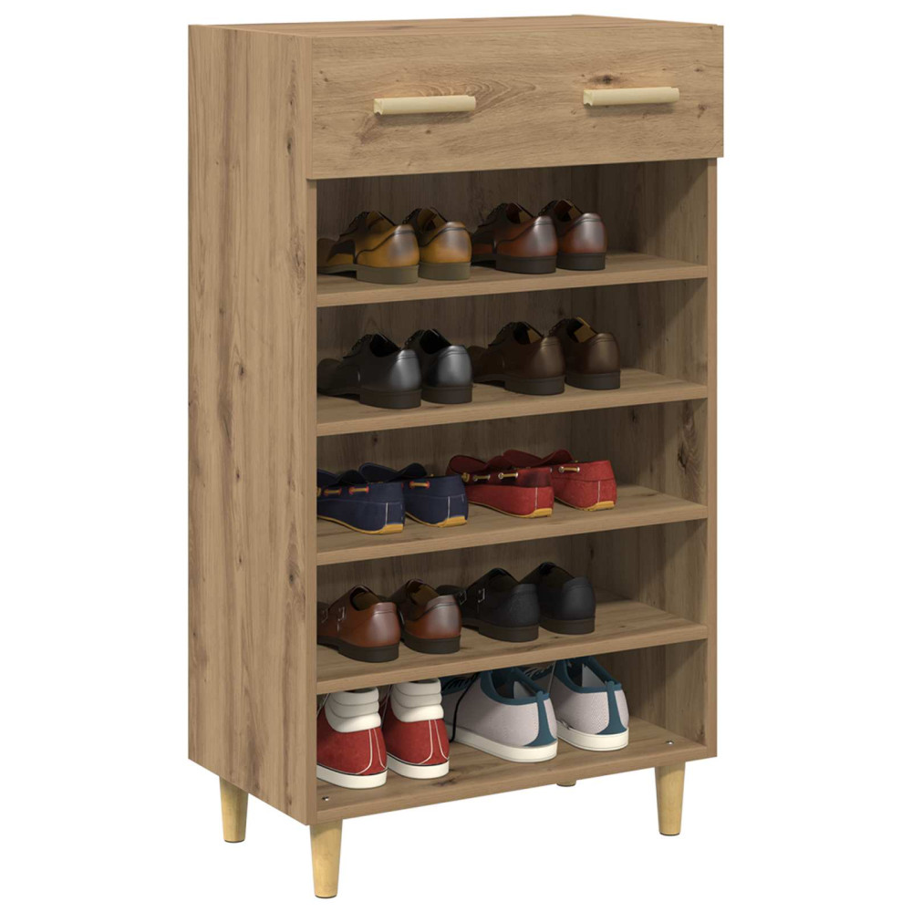 Produktbild för Skoskåp med låda Artisan Ek 60 x 35 x 105 cm Konstruerat trä