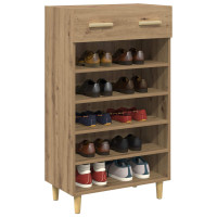 Produktbild för Skoskåp med låda Artisan Ek 60 x 35 x 105 cm Konstruerat trä