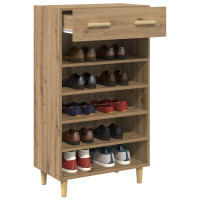 Produktbild för Skoskåp med låda Artisan Ek 60 x 35 x 105 cm Konstruerat trä