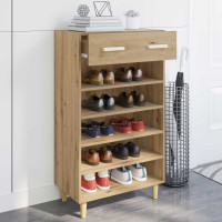 Produktbild för Skoskåp med låda Artisan Ek 60 x 35 x 105 cm Konstruerat trä