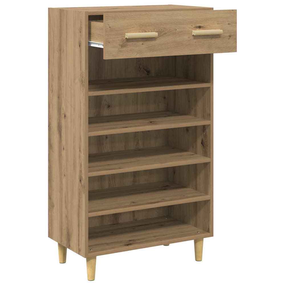 Produktbild för Skoskåp med låda Artisan Ek 60 x 35 x 105 cm Konstruerat trä
