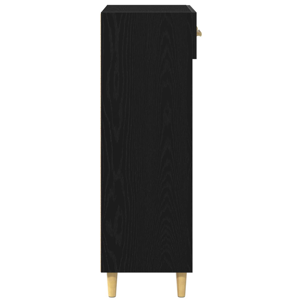 Produktbild för Skoskåp med låda Svart Ek 60 x 35 x 105 cm Konstruerat trä
