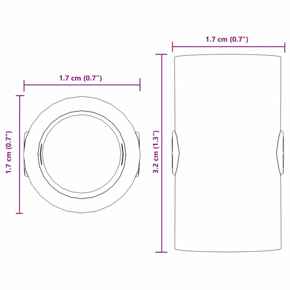 Produktbild för Foosball Bord Stoppare 10 pcs Svart 1,7 x 1,7 x 3,2 cm PP