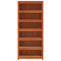 Produktbild för Bokskåp Vaxbrun 80 x 35 x 183 cm Massiv furu