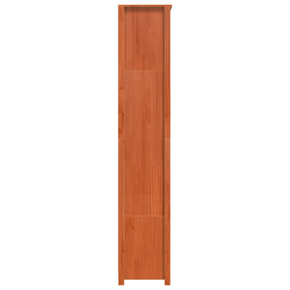 Produktbild för Bokskåp Vaxbrun 80 x 35 x 183 cm Massiv furu
