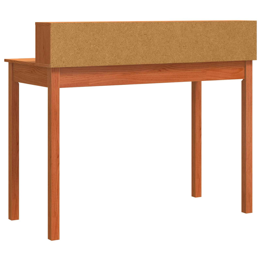 Produktbild för Skrivbord med låda Vaxbrun 110 x 50 x 93 cm Massivt furuvirke