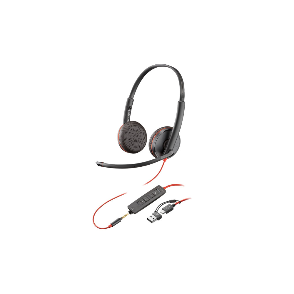 Produktbild för HP Poly Blackwire 3225 - headset - 3,5 mm kontakt, USB-C