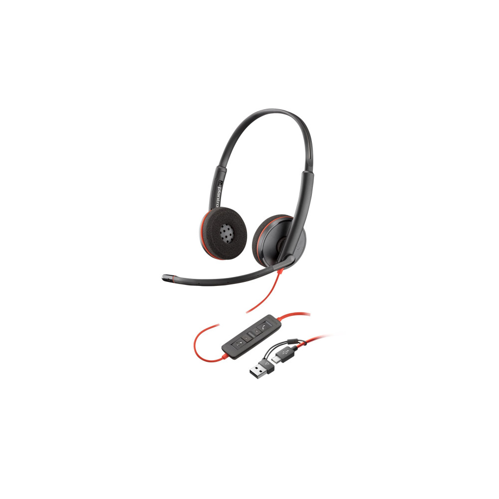 Produktbild för HP Poly Blackwire 3225 - headset - 3,5 mm kontakt, USB-C