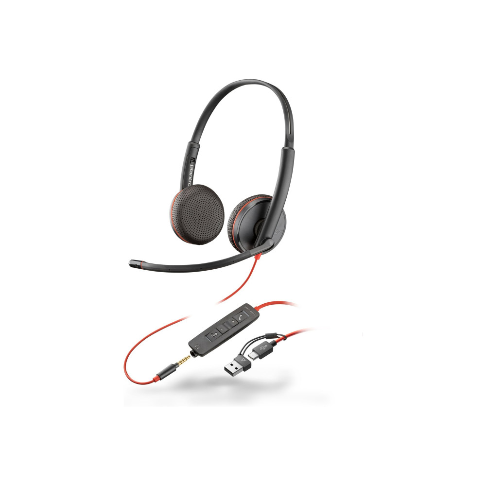 Produktbild för HP Poly Blackwire 3225 - headset - 3,5 mm kontakt, USB-C