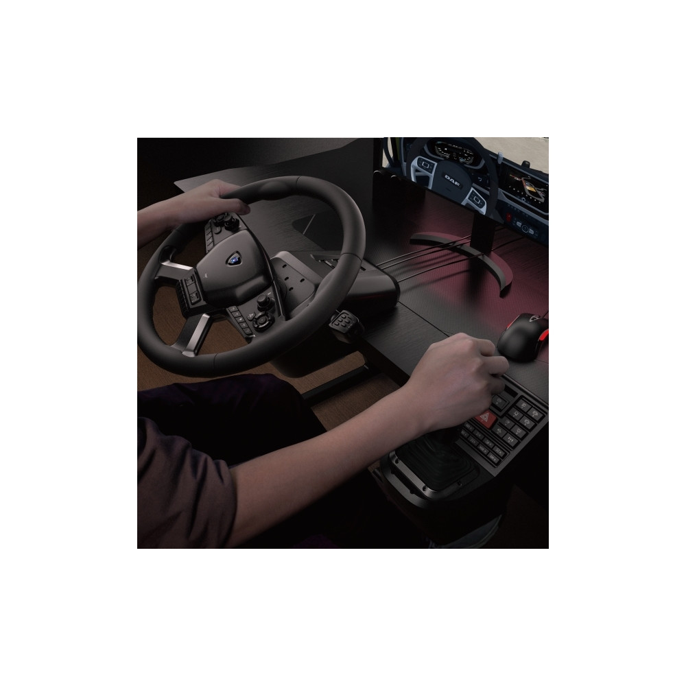 Produktbild för HORI Force Feedback Truck Control System - hjul, pedaler och växelspakuppsättning - kabelansluten