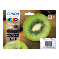 Produktbild för Epson Multipack 202XL - 5-pack - hög kapacitet - svart, gul, cyan, magenta, foto-svart - original - bläckpatron