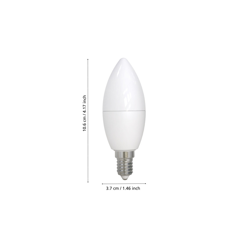 Produktbild för Eglo - LED-glödlampa - form: C37 - E14 - 7.5 W - varmt vitt ljus - 3000 K - vit, opal