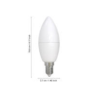 Produktbild för Eglo - LED-glödlampa - form: C37 - E14 - 7.5 W - varmt vitt ljus - 3000 K - vit, opal