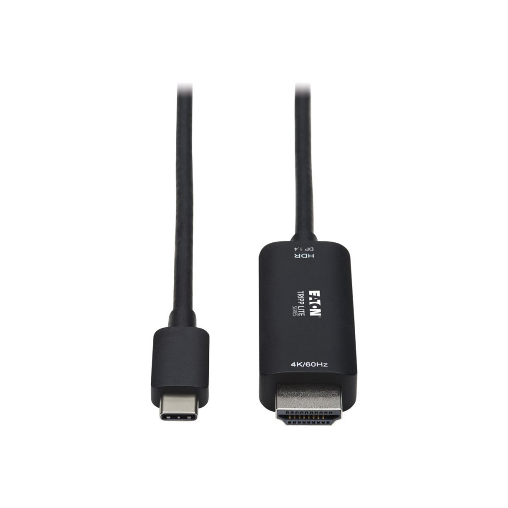 Produktbild för Eaton Tripp Lite Series USB C to HDMI Adapter Cable, 4K 60Hz, HDR, HDCP 2.2, DP 1.4 Alt Mode, Black, 3ft - kabel för video / ljud - HDMI / USB - 91 cm