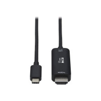 Produktbild för Eaton Tripp Lite Series USB C to HDMI Adapter Cable, 4K 60Hz, HDR, HDCP 2.2, DP 1.4 Alt Mode, Black, 3ft - kabel för video / ljud - HDMI / USB - 91 cm