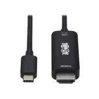 Produktbild för Eaton Tripp Lite Series USB C to HDMI Adapter Cable, 4K 60Hz, HDR, HDCP 2.2, DP 1.4 Alt Mode, Black, 3ft - kabel för video / ljud - HDMI / USB - 91 cm