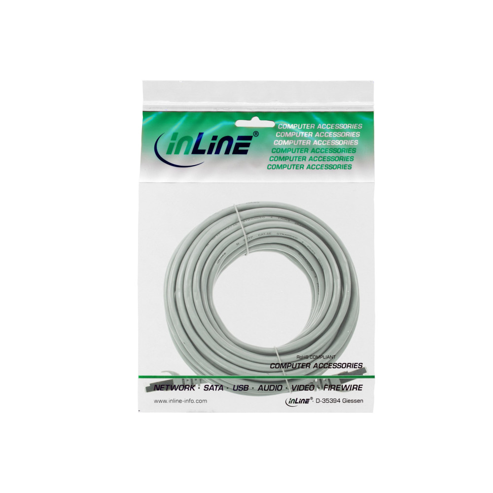 Produktbild för InLine patch-kabel - 10 m - grå