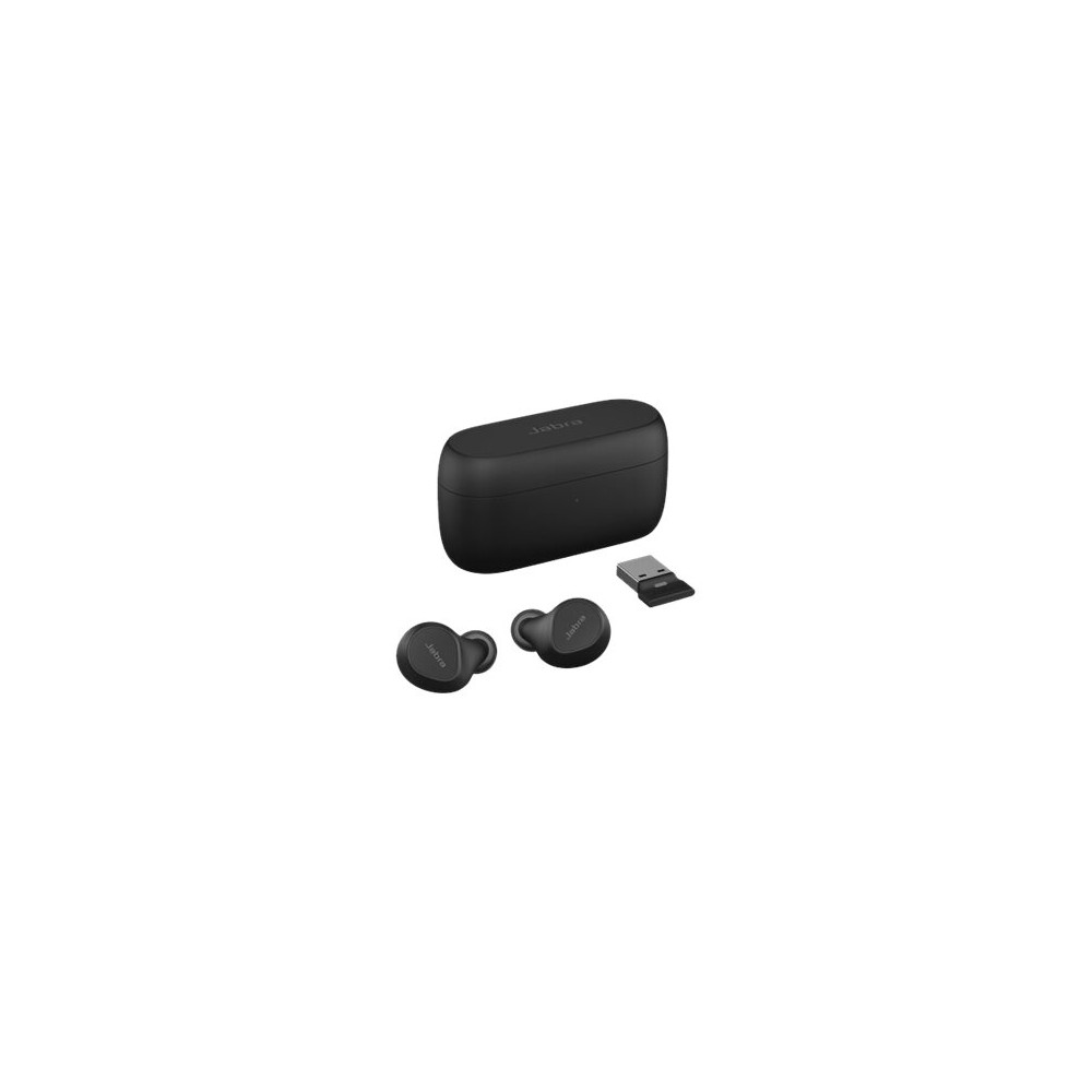 Produktbild för Jabra Evolve2 Buds UC - True wireless-hörlurar med mikrofon - USB-A via Bluetooth-adapter