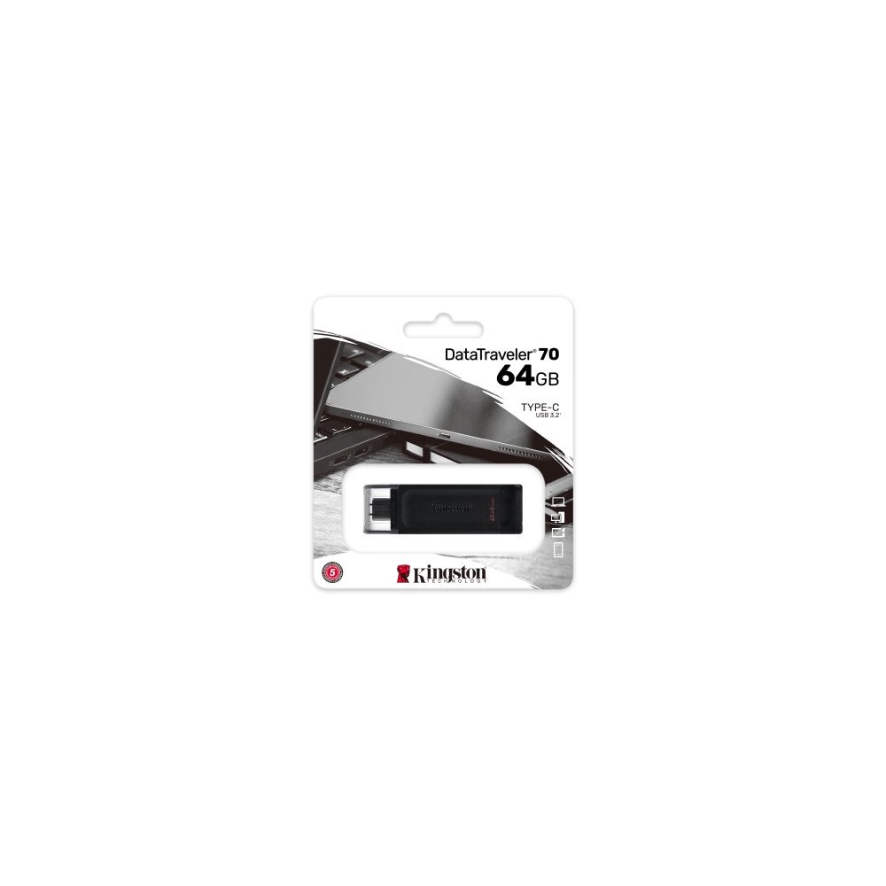 Produktbild för Kingston DataTraveler 70 - USB flash-enhet - 64 GB