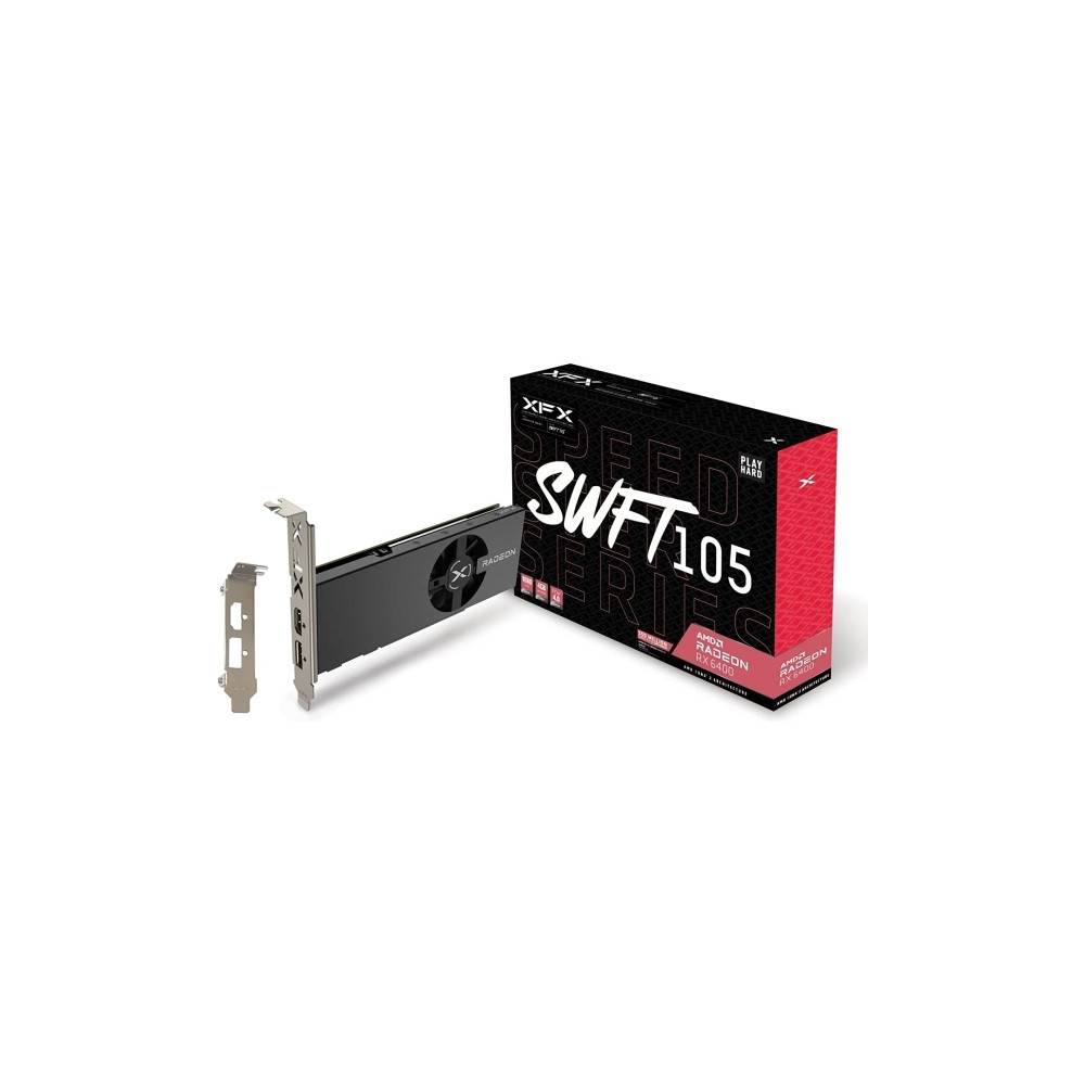 Produktbild för XFX Speedster SWFT105 Radeon RX 6400 - grafikkort - Radeon RX 6400 - 4 GB