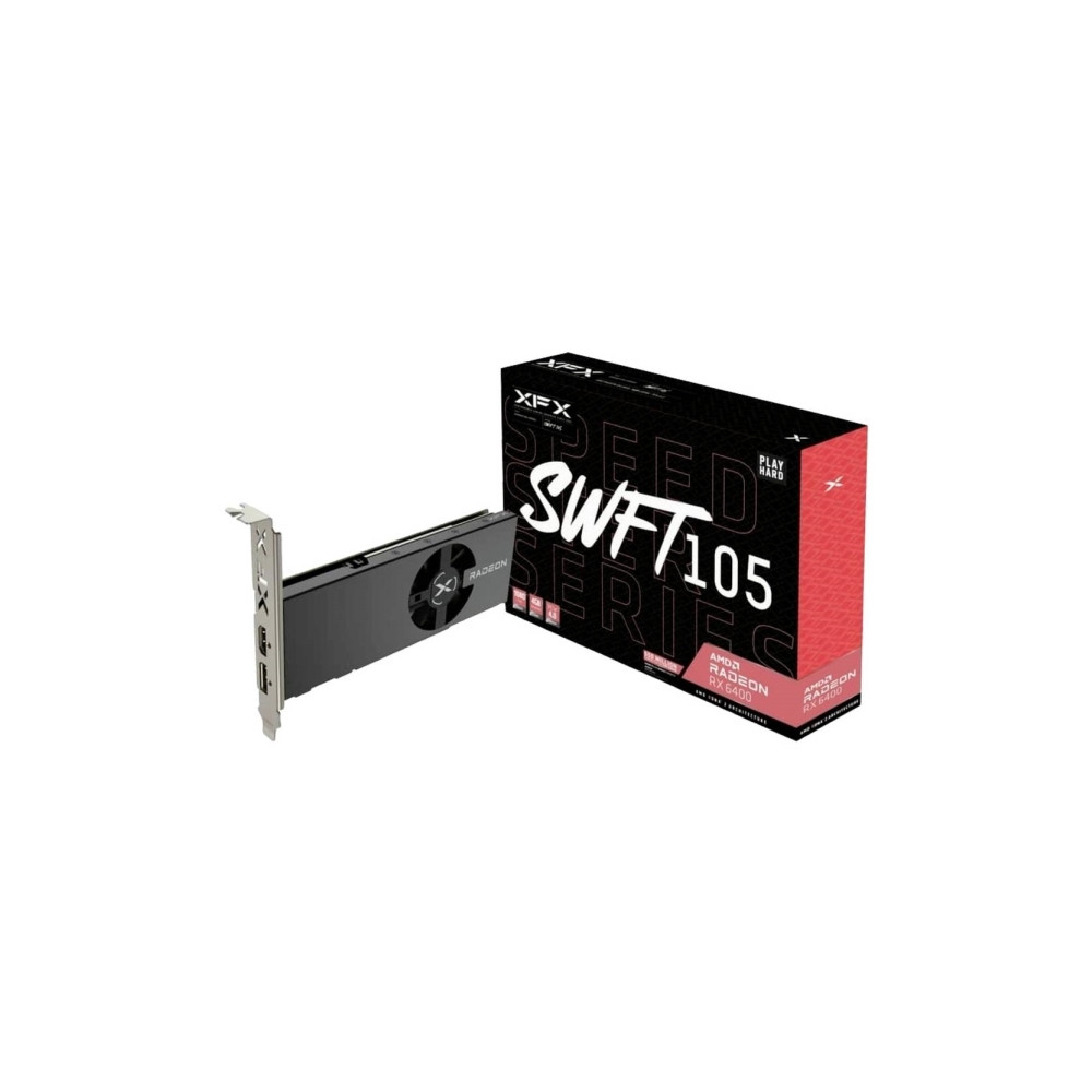 Produktbild för XFX Speedster SWFT105 Radeon RX 6400 - grafikkort - Radeon RX 6400 - 4 GB