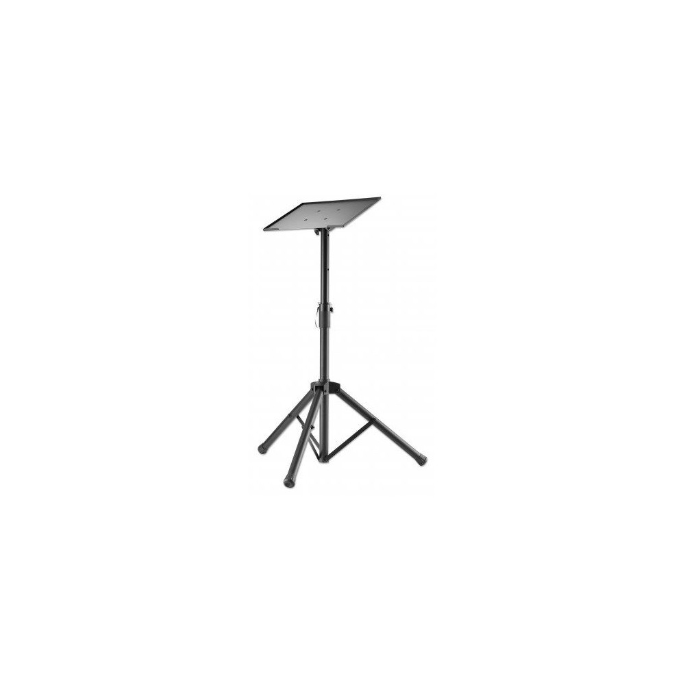Produktbild för Manhattan TV/Monitor/Projector/Laptop Mount, Tripod Floor Stand, 1 screen/device, Screen Sizes: 13-32", VESA 75x75 to 100x100mm, Max 15kg, Height Adjustable, Black, Lifetime Warranty ställ - stativ - för bärbar dator / surfplatta / projektor - portabel - 