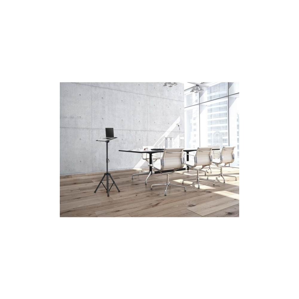 Produktbild för Manhattan TV/Monitor/Projector/Laptop Mount, Tripod Floor Stand, 1 screen/device, Screen Sizes: 13-32", VESA 75x75 to 100x100mm, Max 15kg, Height Adjustable, Black, Lifetime Warranty ställ - stativ - för bärbar dator / surfplatta / projektor - portabel - 