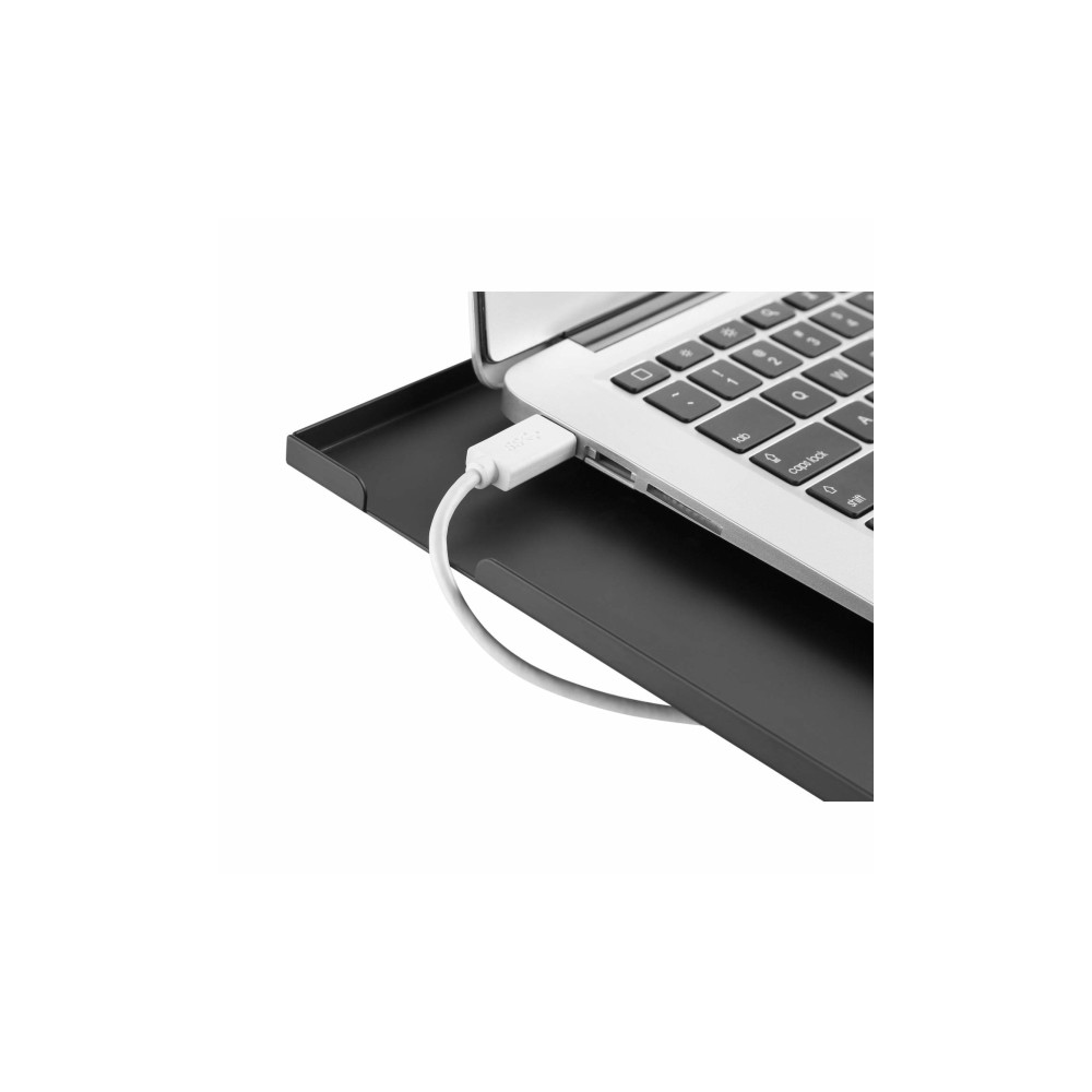 Produktbild för Manhattan TV/Monitor/Projector/Laptop Mount, Tripod Floor Stand, 1 screen/device, Screen Sizes: 13-32", VESA 75x75 to 100x100mm, Max 15kg, Height Adjustable, Black, Lifetime Warranty ställ - stativ - för bärbar dator / surfplatta / projektor - portabel - 
