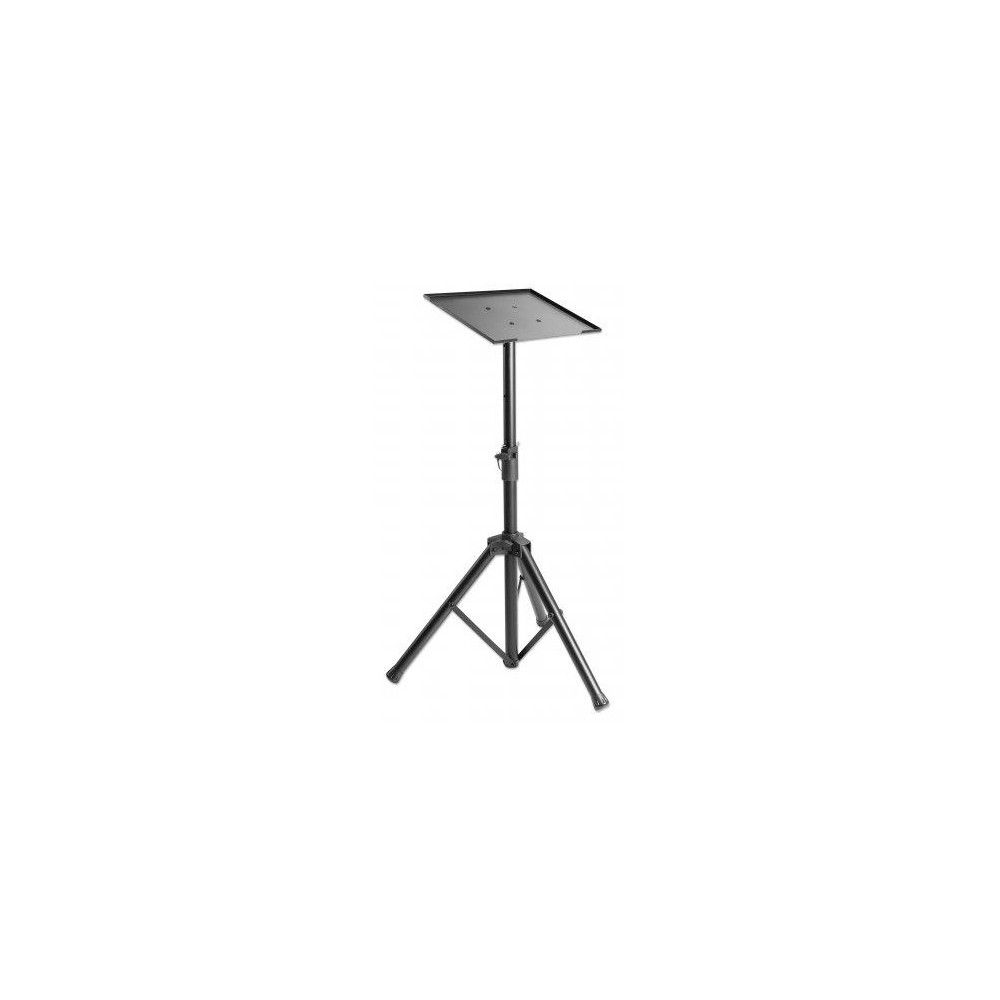 Produktbild för Manhattan TV/Monitor/Projector/Laptop Mount, Tripod Floor Stand, 1 screen/device, Screen Sizes: 13-32", VESA 75x75 to 100x100mm, Max 15kg, Height Adjustable, Black, Lifetime Warranty ställ - stativ - för bärbar dator / surfplatta / projektor - portabel - 