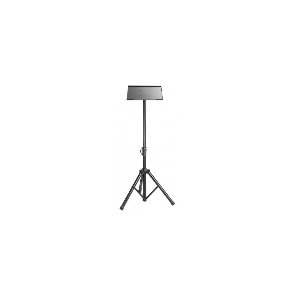 Produktbild för Manhattan TV/Monitor/Projector/Laptop Mount, Tripod Floor Stand, 1 screen/device, Screen Sizes: 13-32", VESA 75x75 to 100x100mm, Max 15kg, Height Adjustable, Black, Lifetime Warranty ställ - stativ - för bärbar dator / surfplatta / projektor - portabel - 
