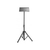 Produktbild för Manhattan TV/Monitor/Projector/Laptop Mount, Tripod Floor Stand, 1 screen/device, Screen Sizes: 13-32", VESA 75x75 to 100x100mm, Max 15kg, Height Adjustable, Black, Lifetime Warranty ställ - stativ - för bärbar dator / surfplatta / projektor - portabel - 