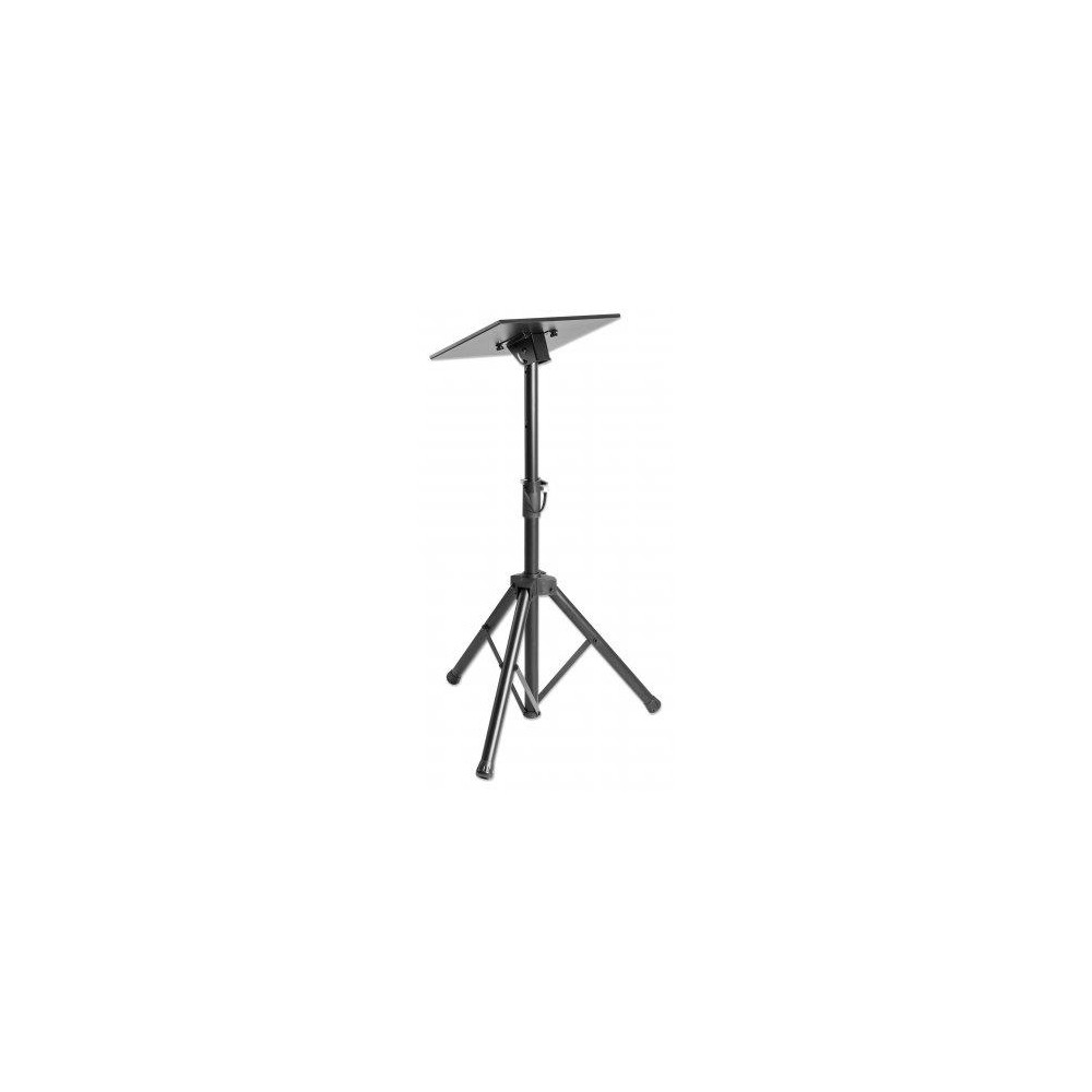 Produktbild för Manhattan TV/Monitor/Projector/Laptop Mount, Tripod Floor Stand, 1 screen/device, Screen Sizes: 13-32", VESA 75x75 to 100x100mm, Max 15kg, Height Adjustable, Black, Lifetime Warranty ställ - stativ - för bärbar dator / surfplatta / projektor - portabel - 