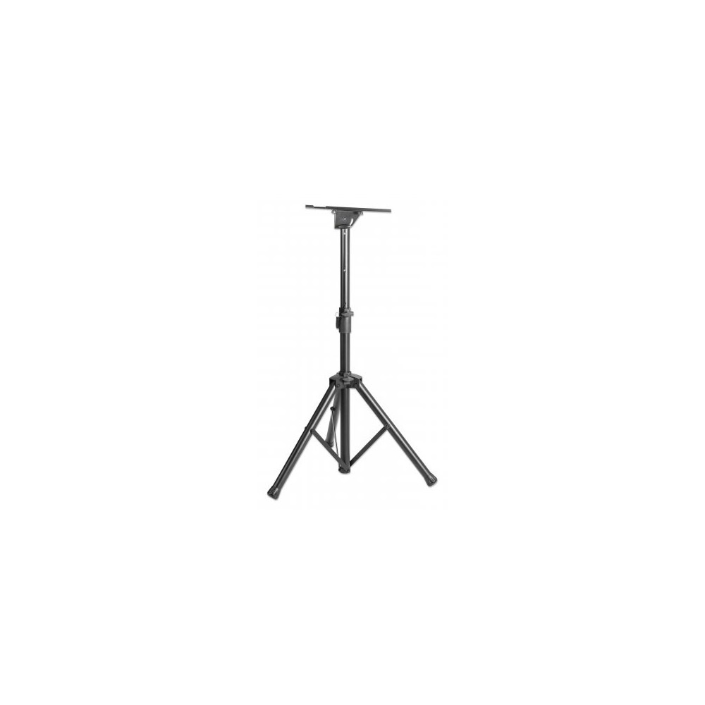 Produktbild för Manhattan TV/Monitor/Projector/Laptop Mount, Tripod Floor Stand, 1 screen/device, Screen Sizes: 13-32", VESA 75x75 to 100x100mm, Max 15kg, Height Adjustable, Black, Lifetime Warranty ställ - stativ - för bärbar dator / surfplatta / projektor - portabel - 