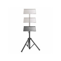 Produktbild för Manhattan TV/Monitor/Projector/Laptop Mount, Tripod Floor Stand, 1 screen/device, Screen Sizes: 13-32", VESA 75x75 to 100x100mm, Max 15kg, Height Adjustable, Black, Lifetime Warranty ställ - stativ - för bärbar dator / surfplatta / projektor - portabel - 