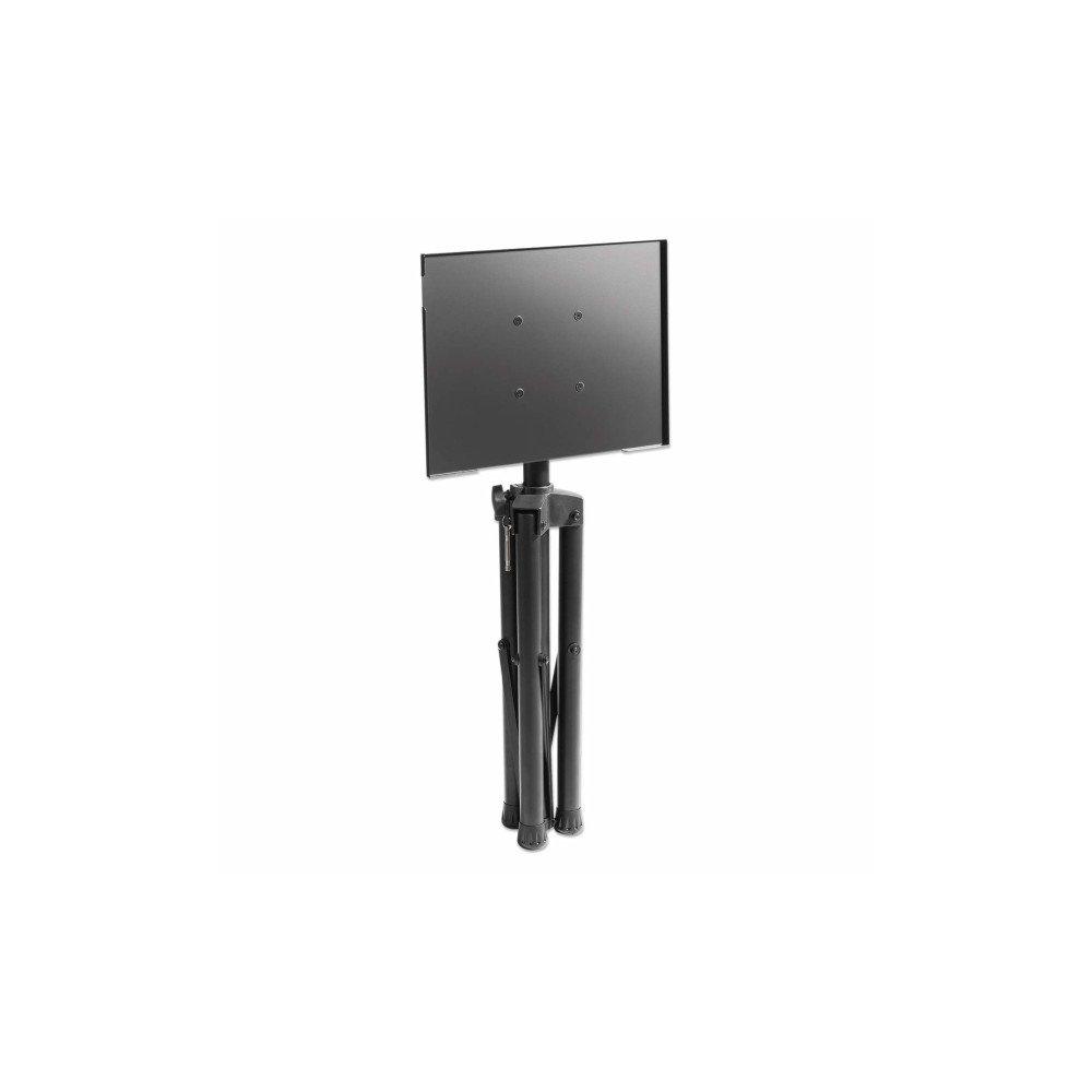 Produktbild för Manhattan TV/Monitor/Projector/Laptop Mount, Tripod Floor Stand, 1 screen/device, Screen Sizes: 13-32", VESA 75x75 to 100x100mm, Max 15kg, Height Adjustable, Black, Lifetime Warranty ställ - stativ - för bärbar dator / surfplatta / projektor - portabel - 