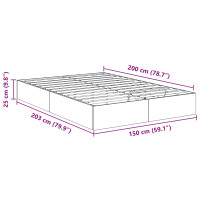 Produktbild för Ottoman Sängram Grå Sonoma 203 x 150 x 25 cm Konstruerat trä
