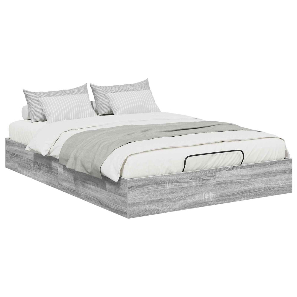 Produktbild för Ottoman Sängram Grå Sonoma 203 x 150 x 25 cm Konstruerat trä