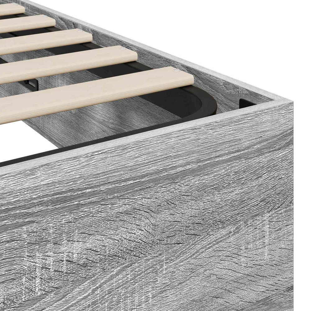 Produktbild för Ottoman Sängram Grå Sonoma 203 x 150 x 25 cm Konstruerat trä
