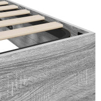 Produktbild för Ottoman Sängram Grå Sonoma 203 x 150 x 25 cm Konstruerat trä
