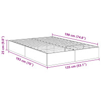 Produktbild för Ottoman Sängram Grå Sonoma 193 x 135 x 25 cm Konstruerat trä