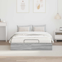 Produktbild för Ottoman Sängram Grå Sonoma 193 x 135 x 25 cm Konstruerat trä