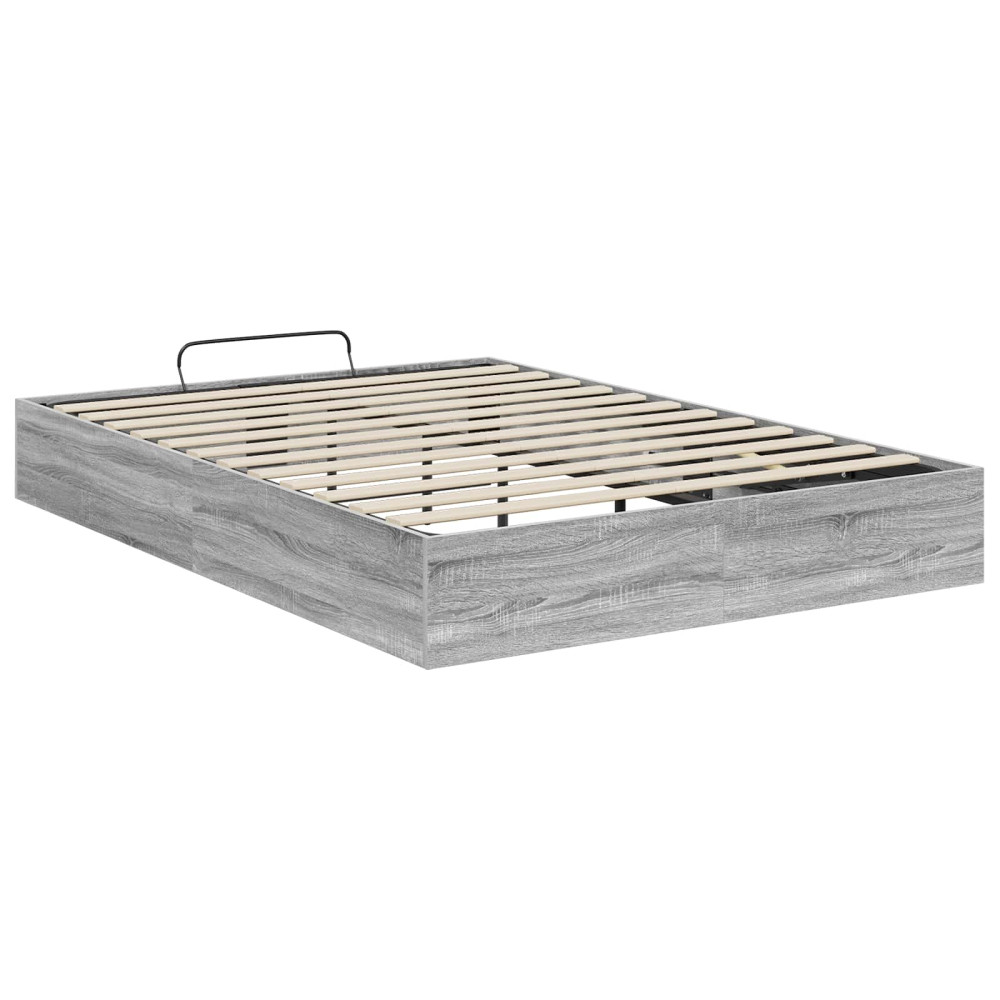 Produktbild för Ottoman Sängram Grå Sonoma 193 x 135 x 25 cm Konstruerat trä