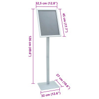 Produktbild för Pedestal affischställ Silver 32,5 x 27 x 126 cm Gjutjärn