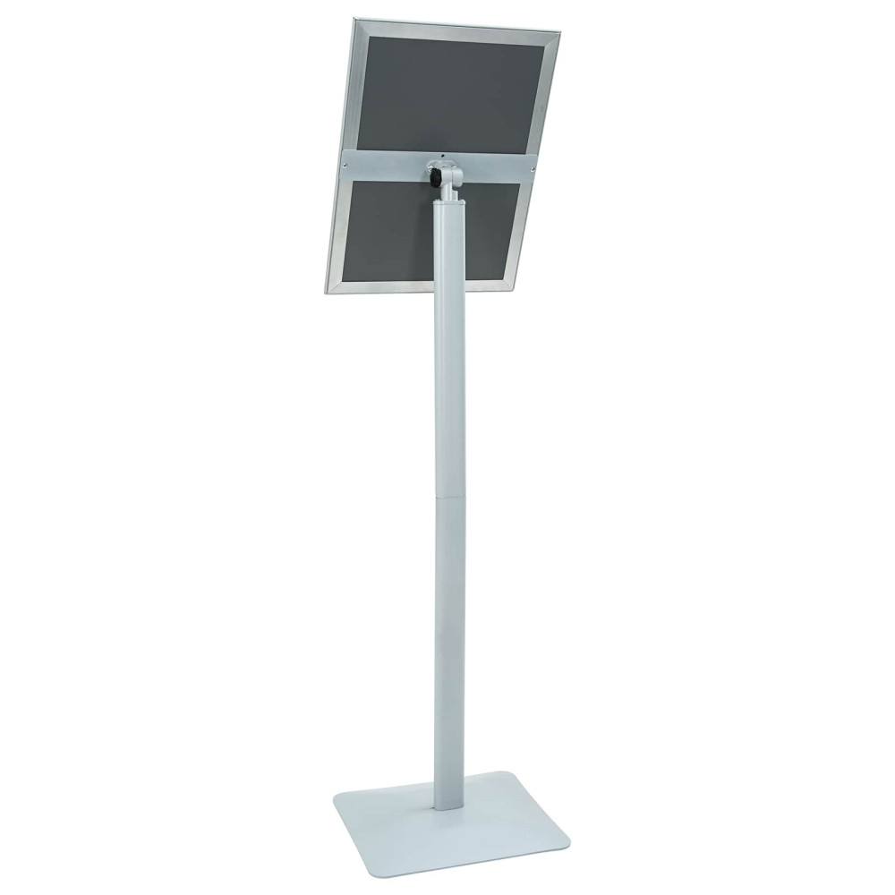 Produktbild för Pedestal affischställ Silver 32,5 x 27 x 126 cm Gjutjärn