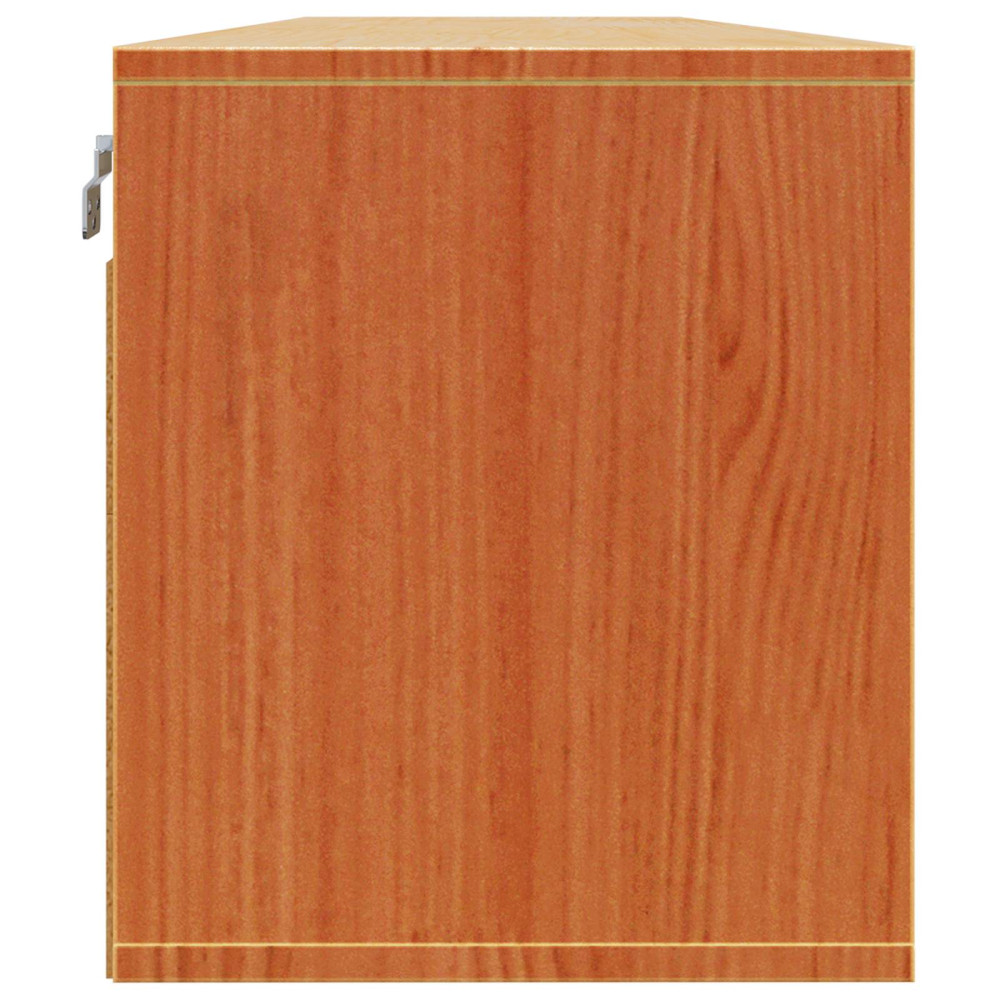 Produktbild för Väggskåp med hylla 2 pcs Vaxbrun 80 x 30 x 35 cm Massiv furu
