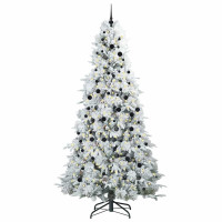 Produktbild för Plast Hingad Julgran med 300 LED-lampor Vit 240 cm PE och PVC
