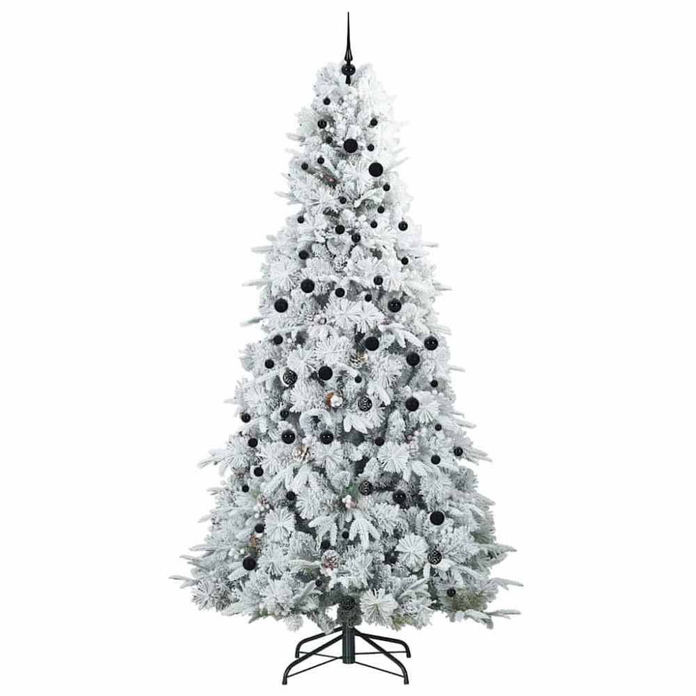 Produktbild för Plast Hingad Julgran med 300 LED-lampor Vit 240 cm PE och PVC