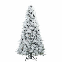 Produktbild för Plast Hingad Julgran med 300 LED-lampor Vit 240 cm PE och PVC