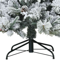 Produktbild för Plast Hingad Julgran med 300 LED-lampor Vit 240 cm PE och PVC