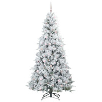 Produktbild för Plast Hingad Julgran med 300 LED-lampor Vit 240 cm PE och PVC